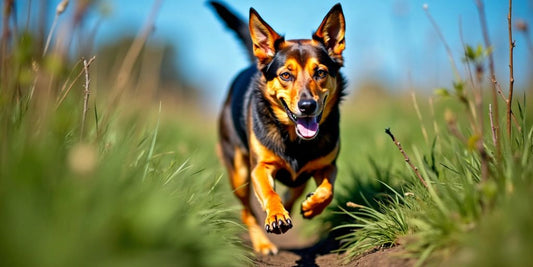 Fuglehund i aksjon i naturen.